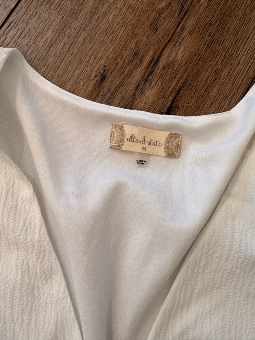 Altar'd State White V-Neck Textured Dress - Picture 2 of 3